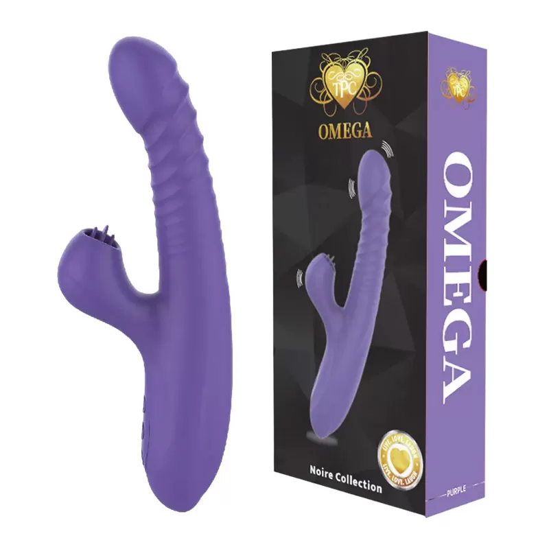 Omega Multi-Functional Thrusting Rabbit Massager - Purple