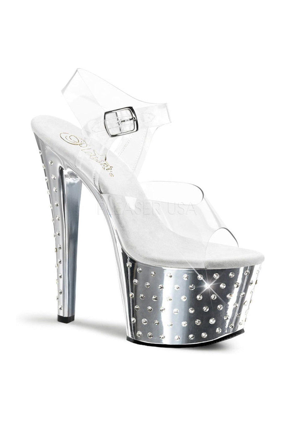 Pleaser STARDUST-708 Clear Vinyl Sandal