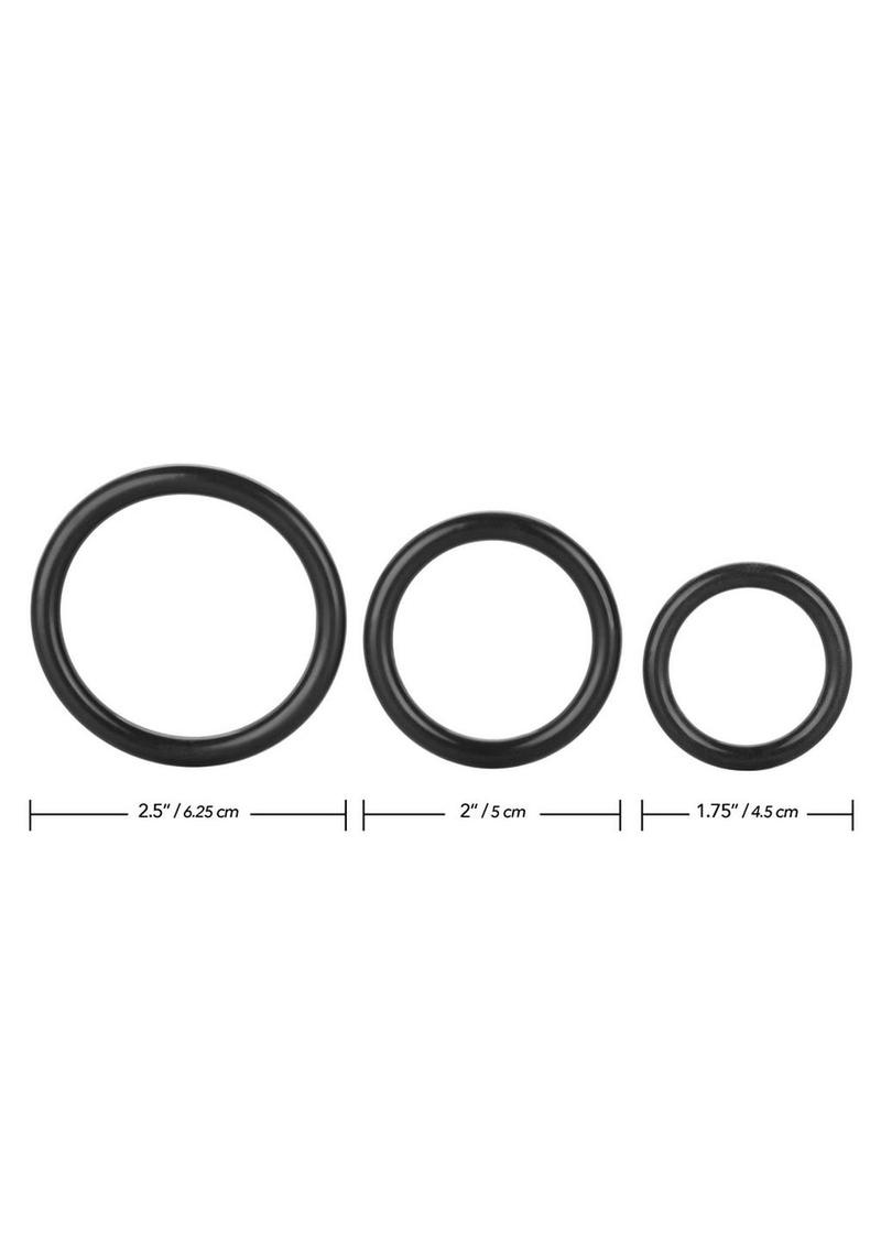Tri Rings Cock Ring Set Black